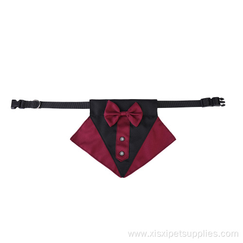 Eco-friendly luxury wedding suit pet collar bandana set